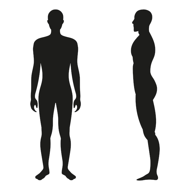 Vector silhouettes of man in vector illustration