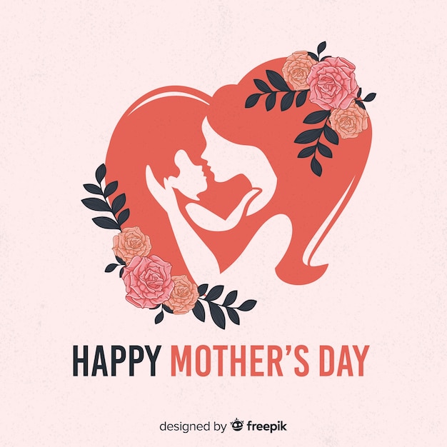 Vector silhouettes mother's day background