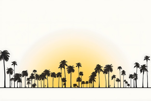 Silhouettes palm trees style