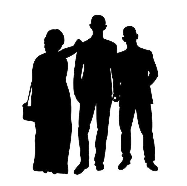 Vector silhouettes of people crowd