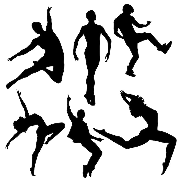 Vector silhouettes people dance