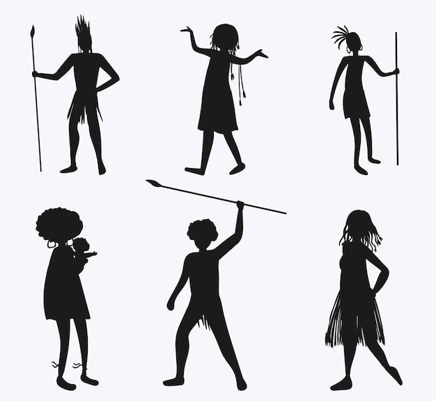 Silhouettes of people in different costumes and the word tribe