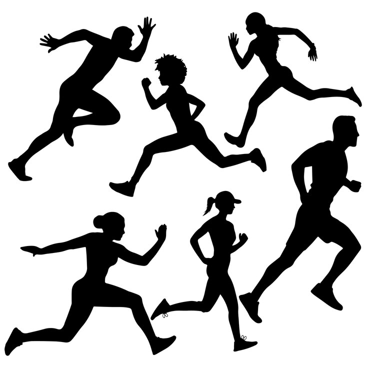 वेक्टर silhouettes people running