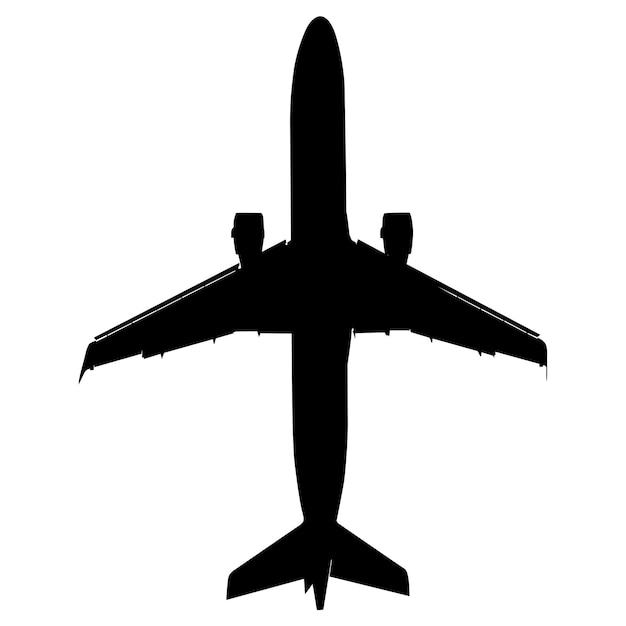 Vettore sagome di aerei su sfondo bianco