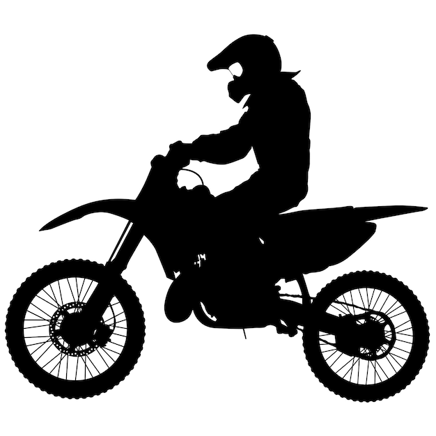 Vector silhouettes rider participates motocross championship vector illustration