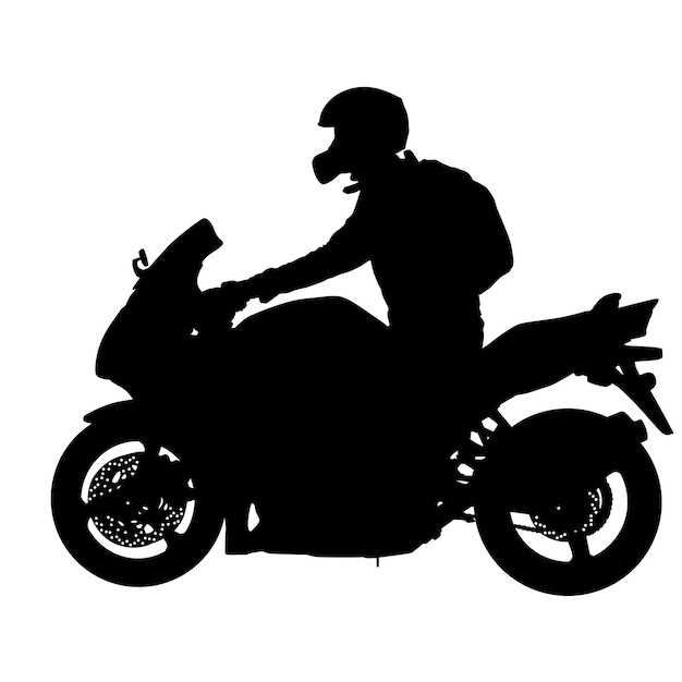 Silhouettes Rider участвует в чемпионате по мотокроссу на белом фоне