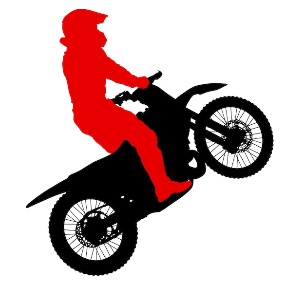 Premium Vector  Silhouettes rider participates motocross championship on  white background