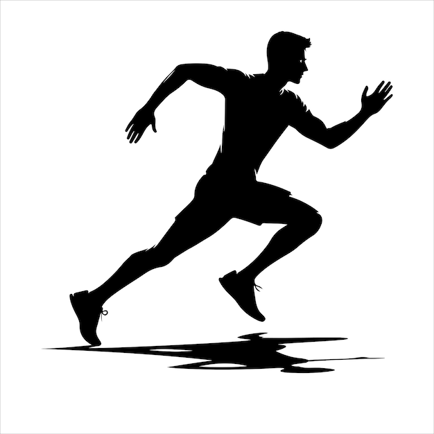 Vector silhouettes runners on sprint men vector black silhouettes runners sprint men on white background