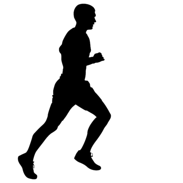 Silhouettes Runners on sprint men vector illustration