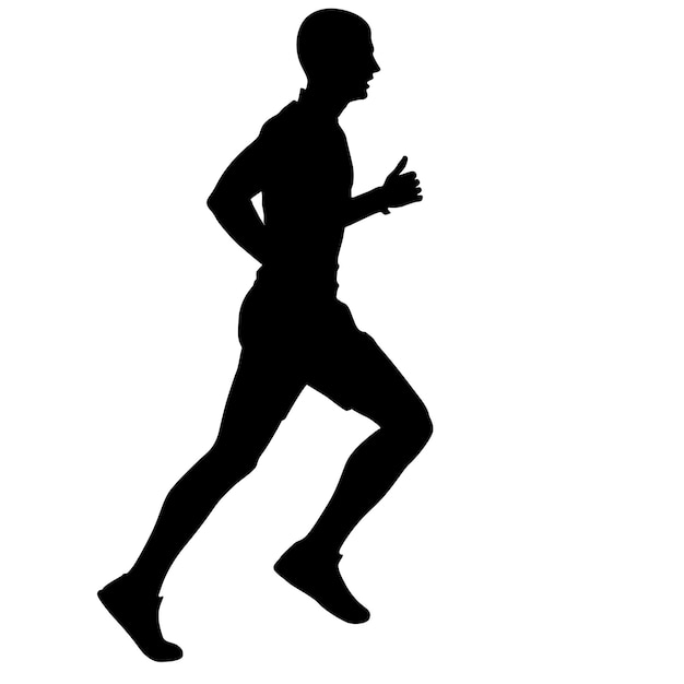 Silhouettes Runners on sprint men vector illustration