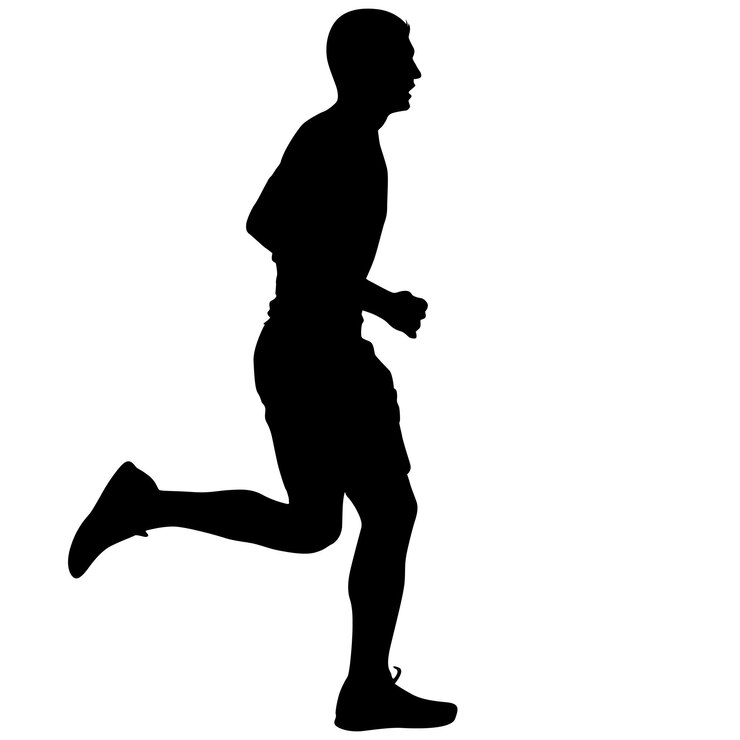 Vector silhouettes runners on sprint men vector illustration