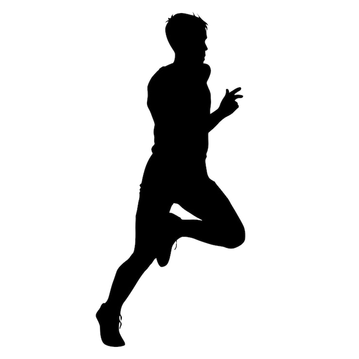 Vector silhouettes runners on sprint men vector illustration