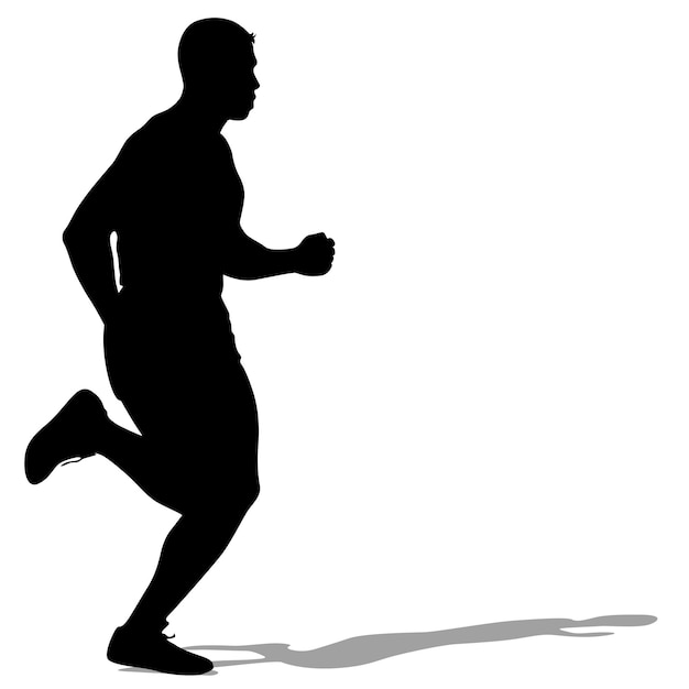 Vector silhouettes runners on sprint men vector illustration