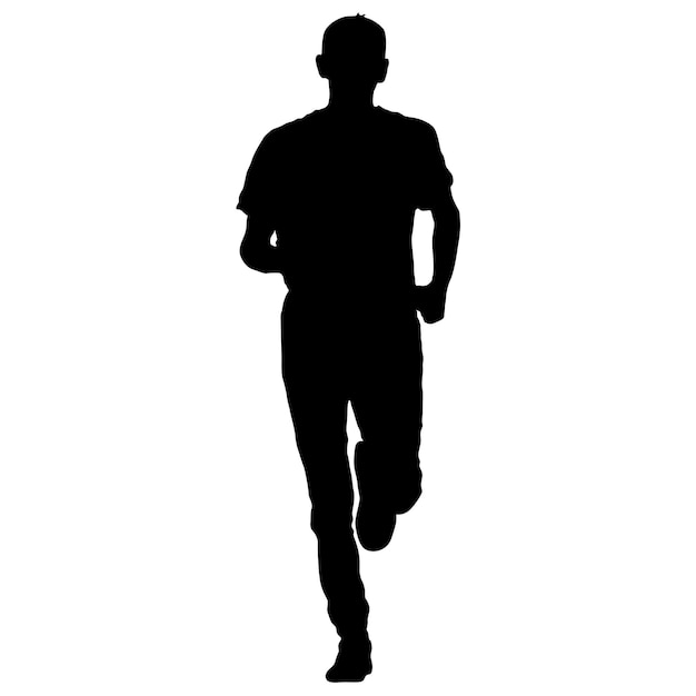 Silhouettes Runners on sprint men vector illustration