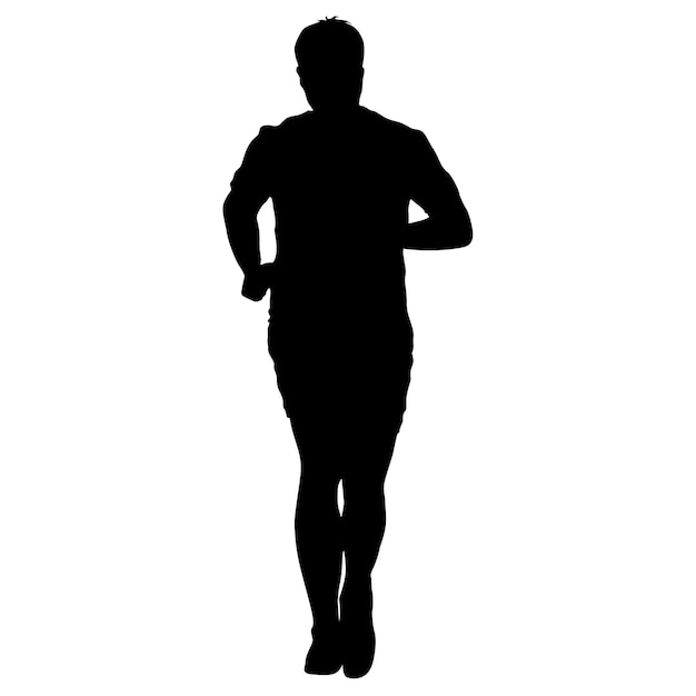 Silhouettes Runners on sprint men vector illustration