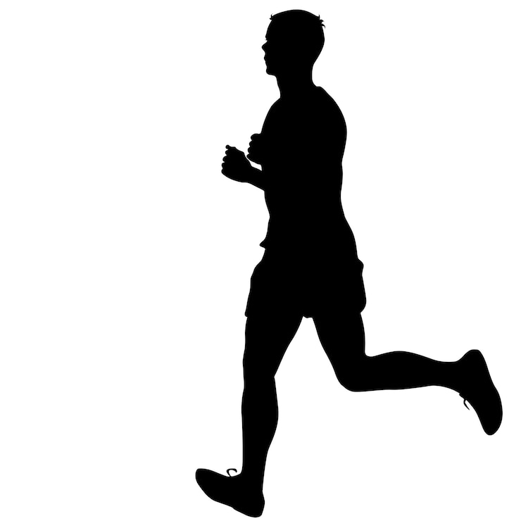 Vector silhouettes runners on sprint men vector illustration