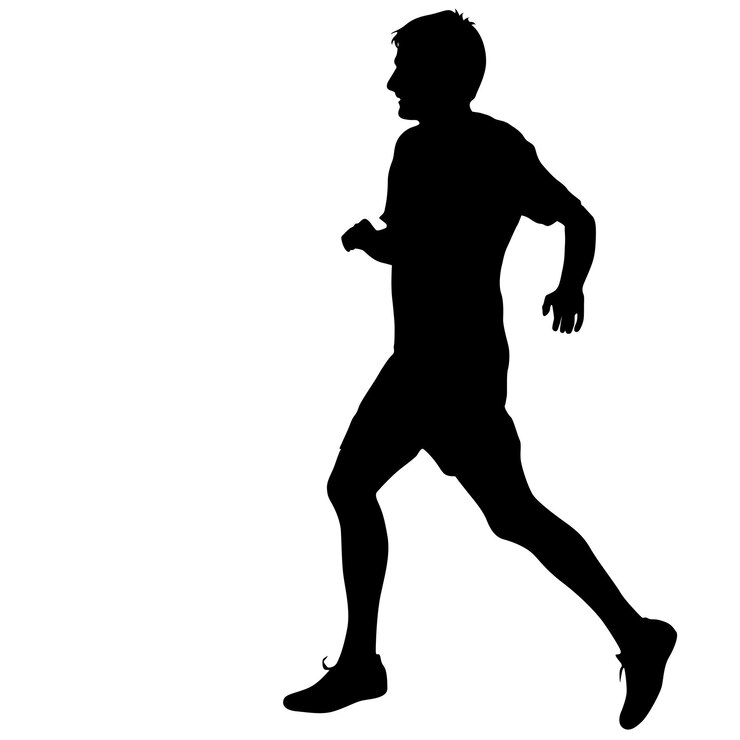 Vector silhouettes runners on sprint men vector illustration