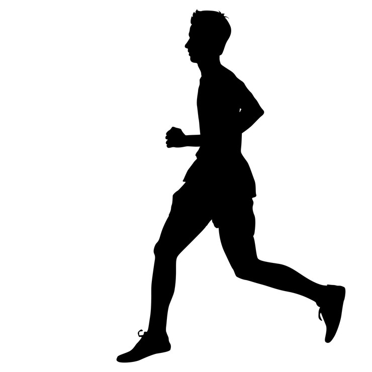 Vector silhouettes runners on sprint men vector illustration