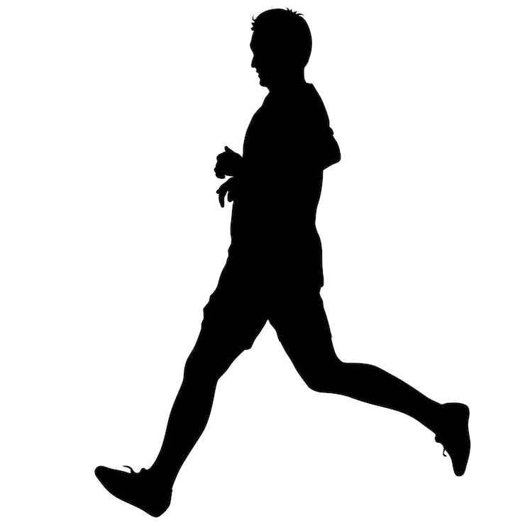 Vector silhouettes runners on sprint men vector illustration