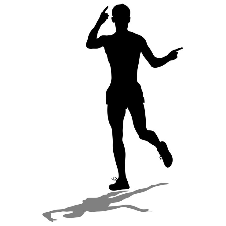 Vector silhouettes runners on sprint men vector illustration