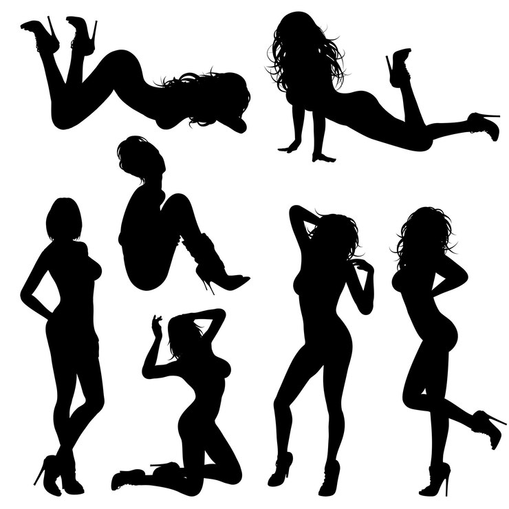 シルエットのセクシーな女の子