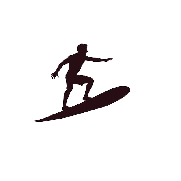 Premium Vector | Silhouettes of a surfer surfing the waves on his surfboard