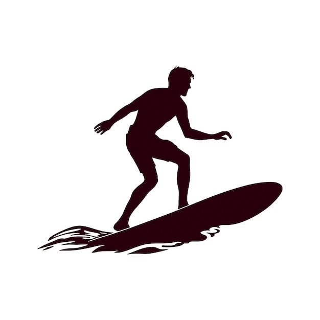 Premium Vector | Silhouettes of a surfer surfing the waves on his surfboard