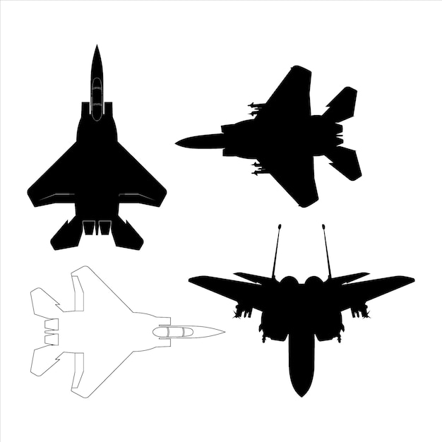 Силуэты различных истребителей F15 Eagle