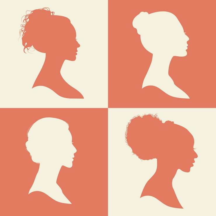Vector silhouettes of women