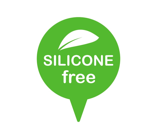 Silicone free icon Green emblem for use in the cosmetic industries