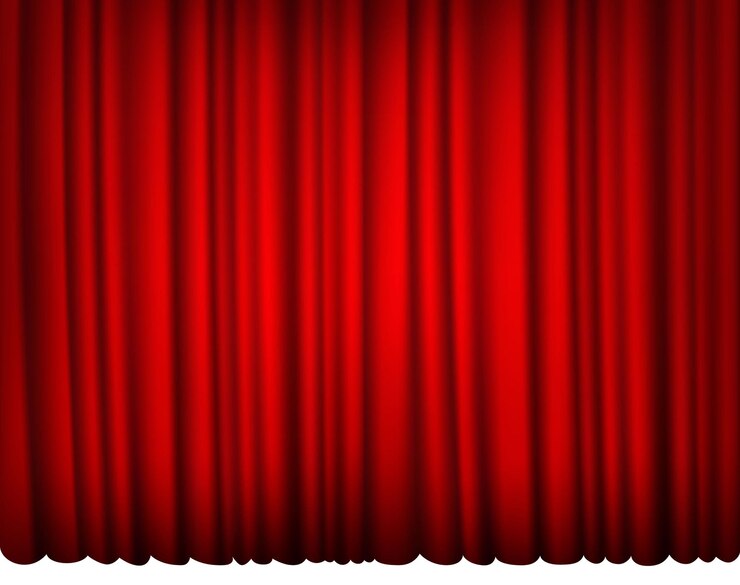 Vector silk red curtain.