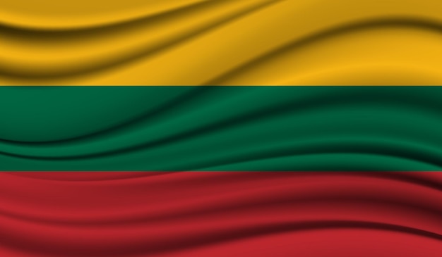 Silk waving flag of lithuania silk satin texture background