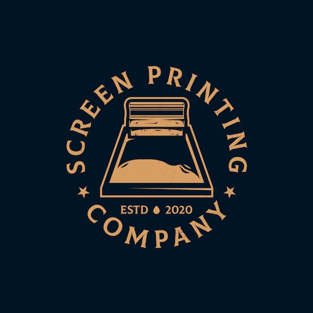 Silkscreen vintage logo template