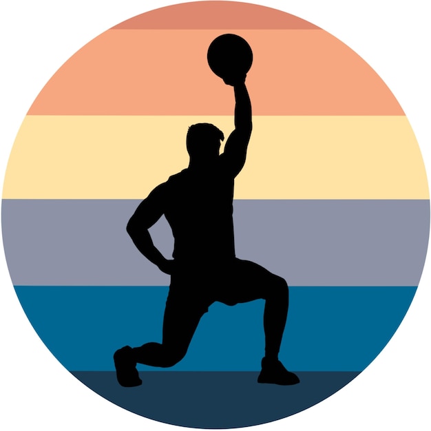 Vector sillhouette basketball with colour