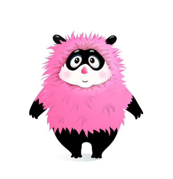 Vector silly fluffy humour kid monster mascot cartoon for children and little kids.