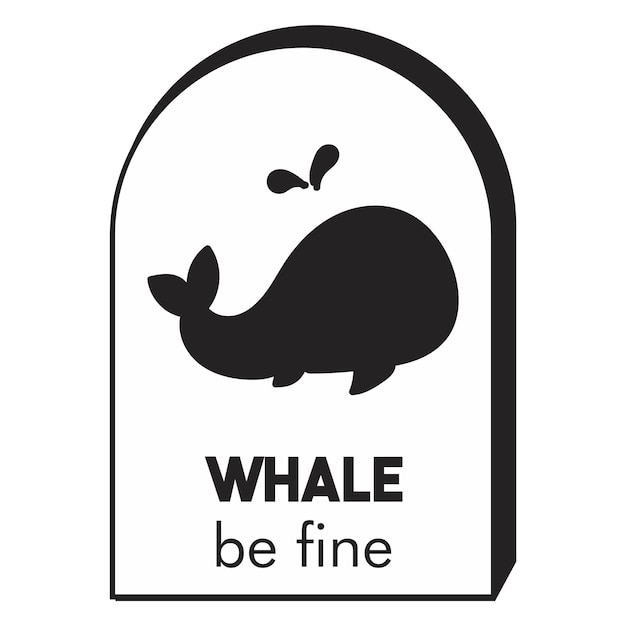 Vector siluet logo of whale