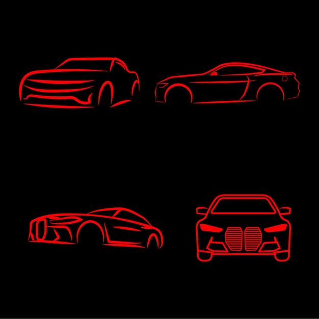 Vector siluetas de carros para logos