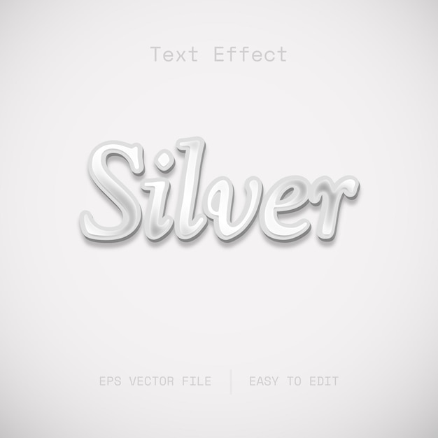 Silver 3d style text effect