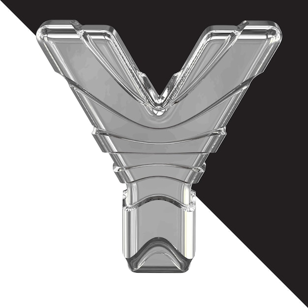 Vector silver 3d symbol with straps letter y