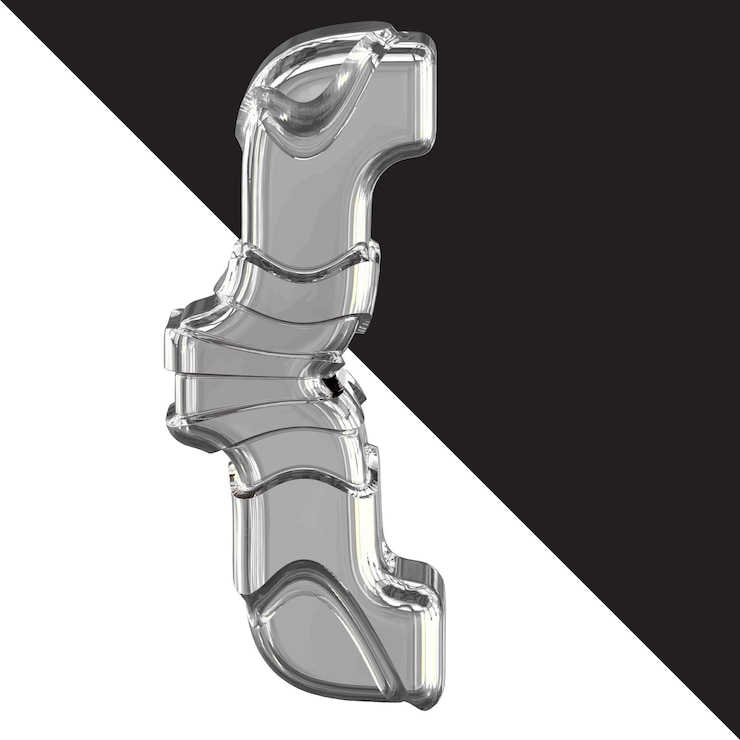 Vector silver 3d symbol with straps
