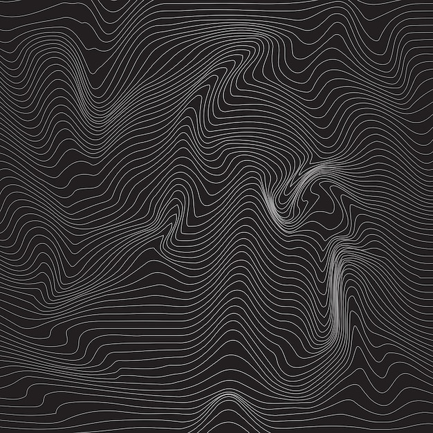 Vector silver abstract geometric lines on black background