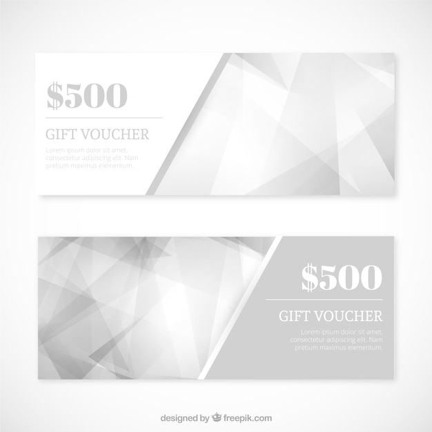 Silver abstract gift coupons