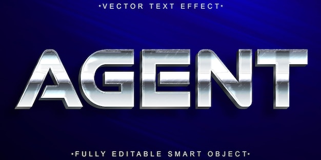 Vector silver agent vector fully editable smart object text effect