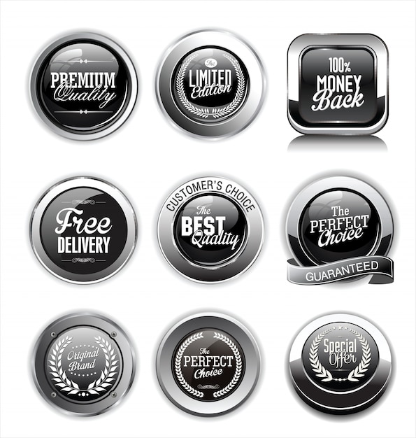 Vector silver badges