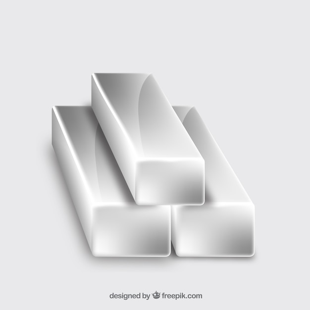 Premium Vector | Silver bars