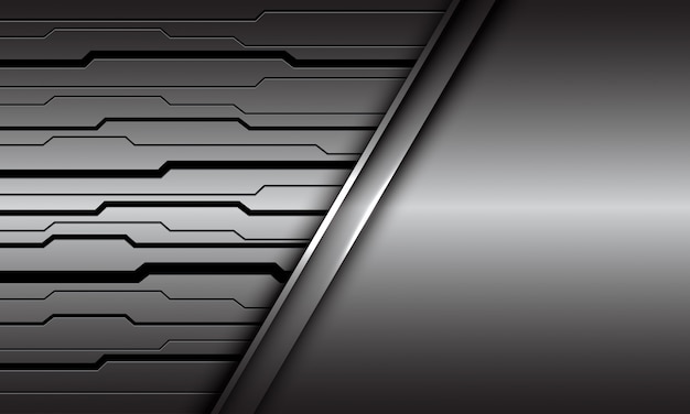 Silver black circuit cyber  blank space luxury futuristic technology background.