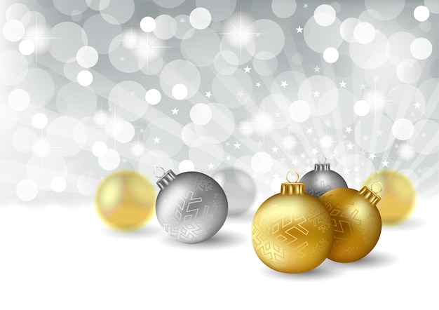 Silver Bokeh Light Christmas Background