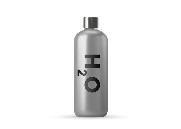 Vector a silver bottle with the letter h on it.