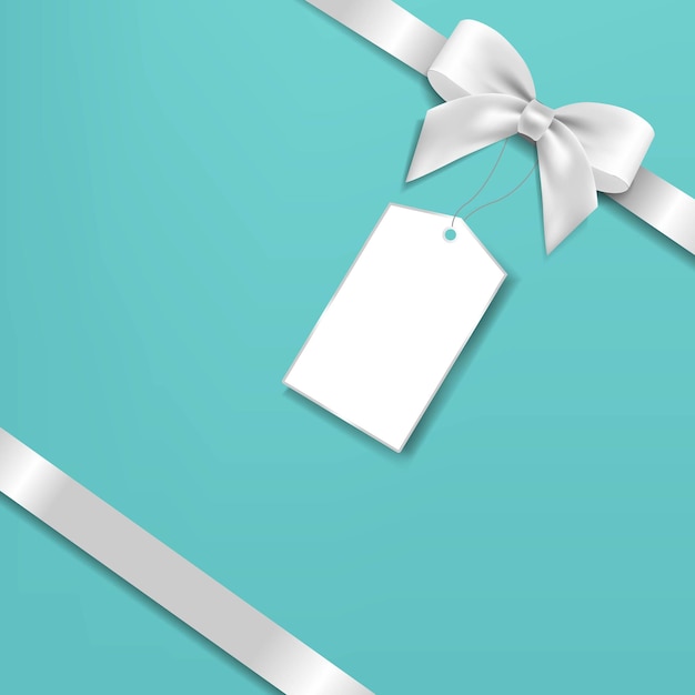 Silver Bow and gift tag