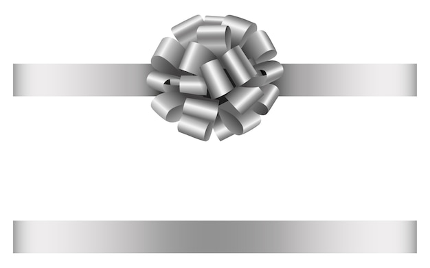 Vector silver bow and ribbon